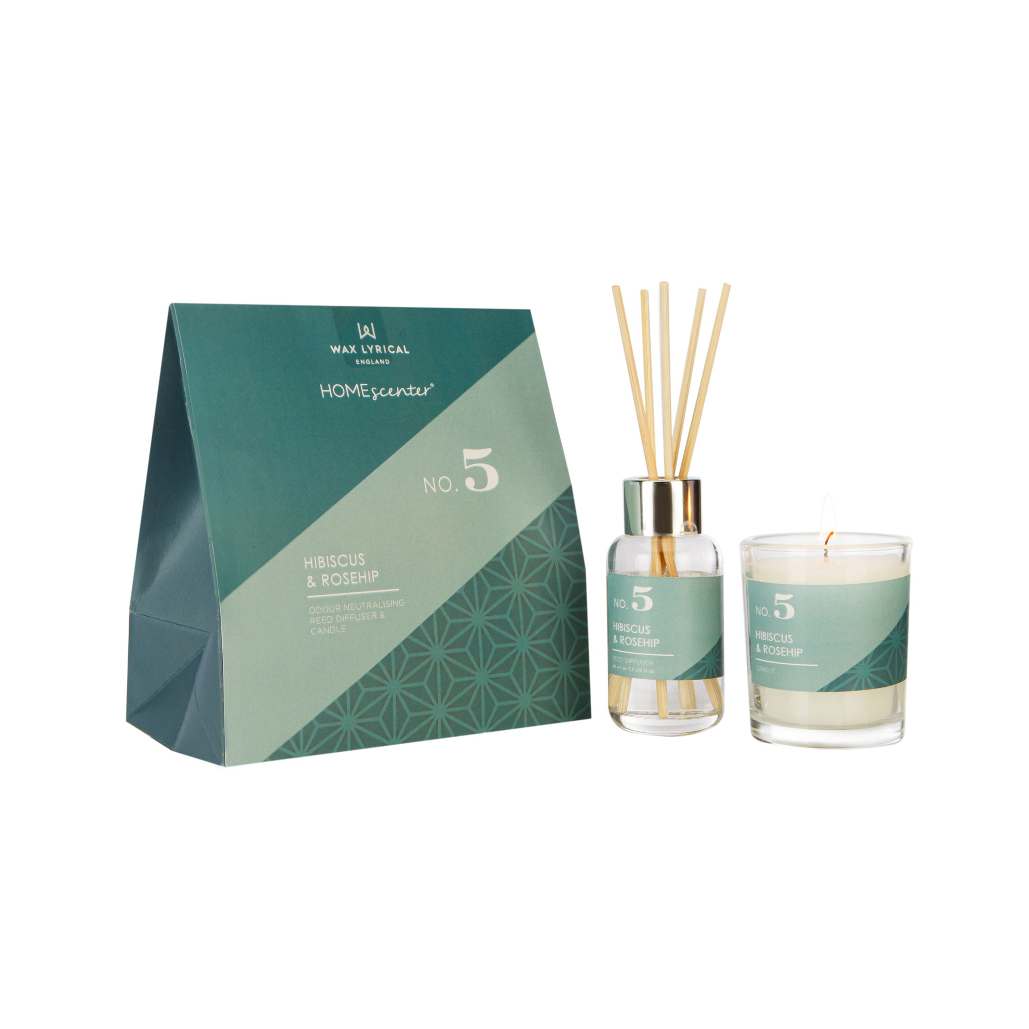No. 5 Hibiscus & Rosehip Reed Diffuser and Candle Gift Set image number null
